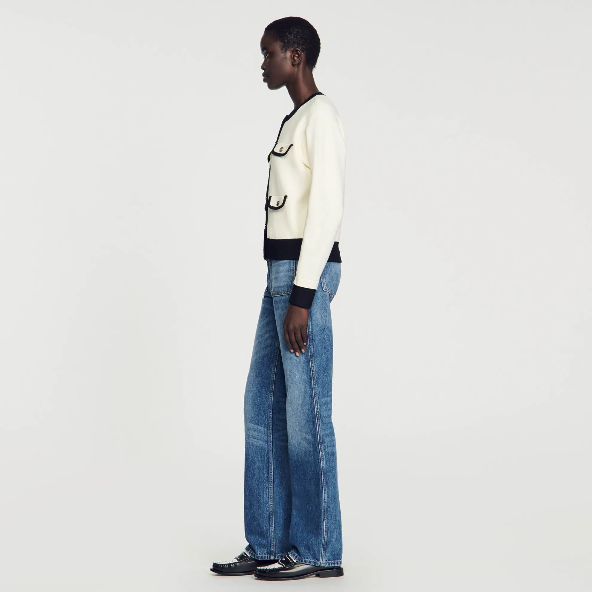 Tweekleurig Vest Met Knopen