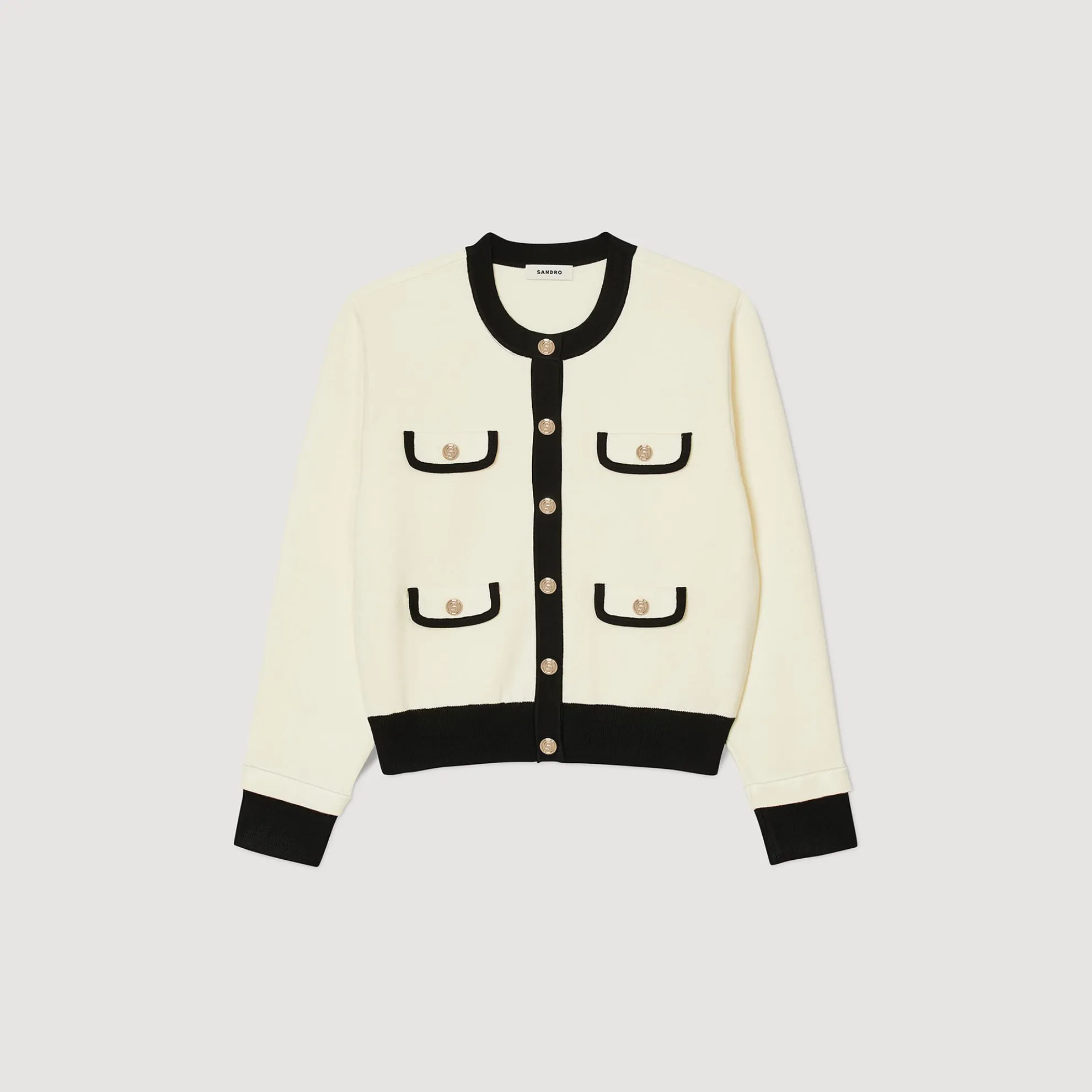 Tweekleurig Vest Met Knopen