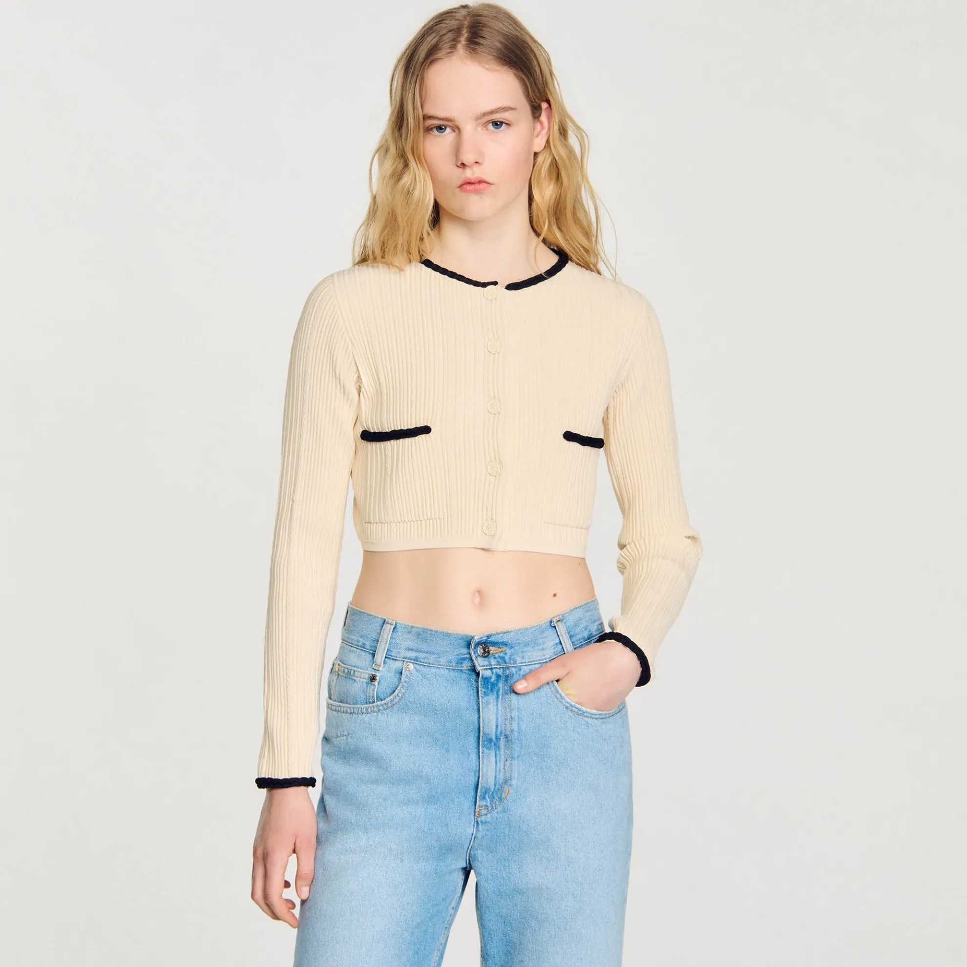 Vest Van Pointelle Breisel Sandro Dames