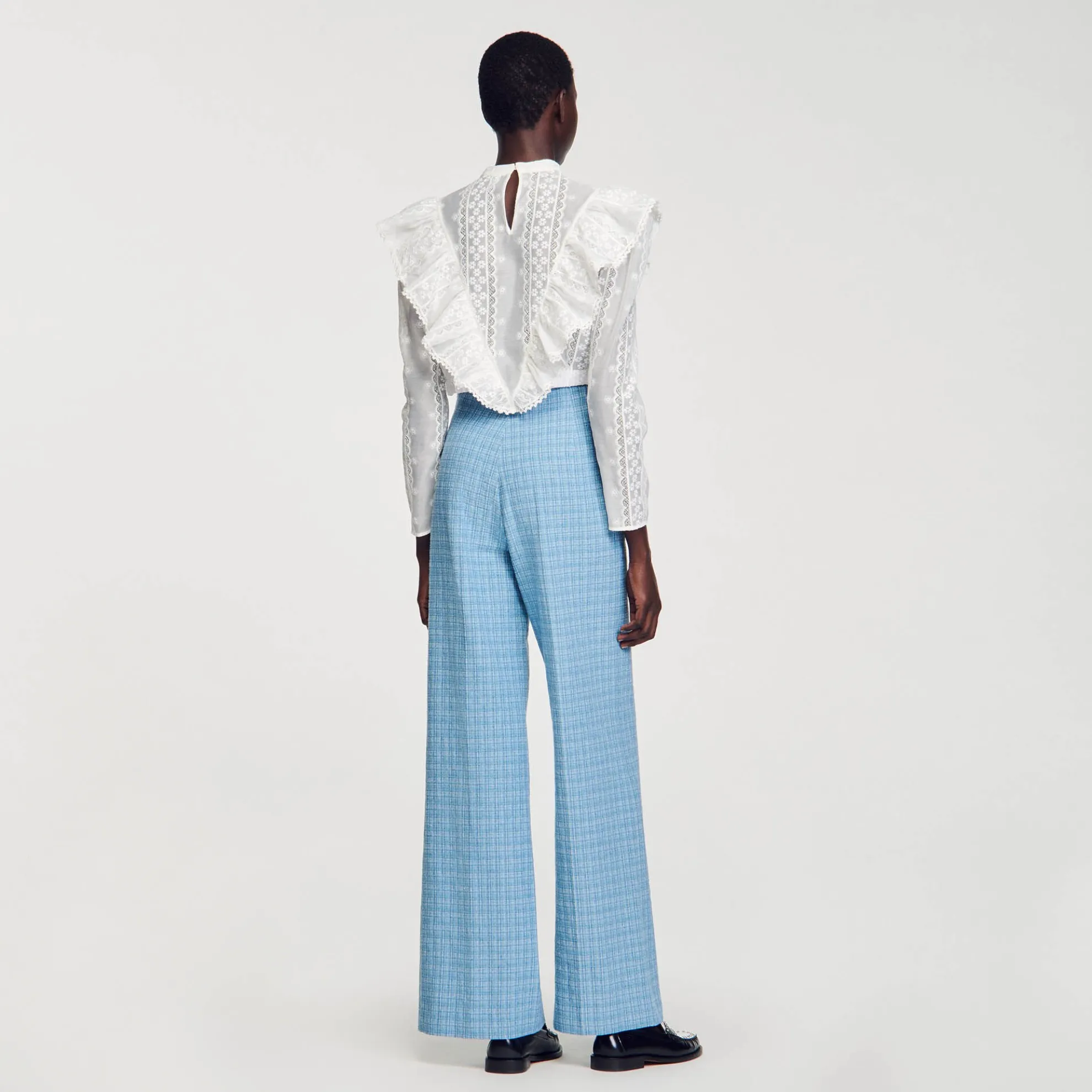 Wijdvallende Pantalon Van Tweed