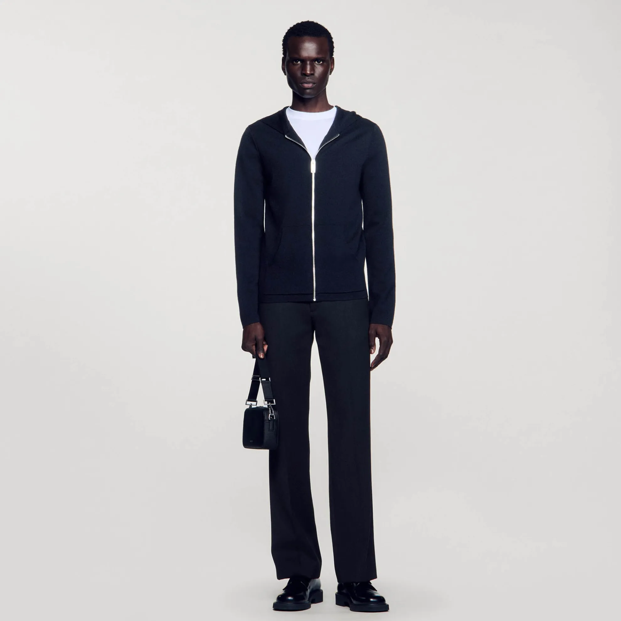 Zipped Cardigan With Hood