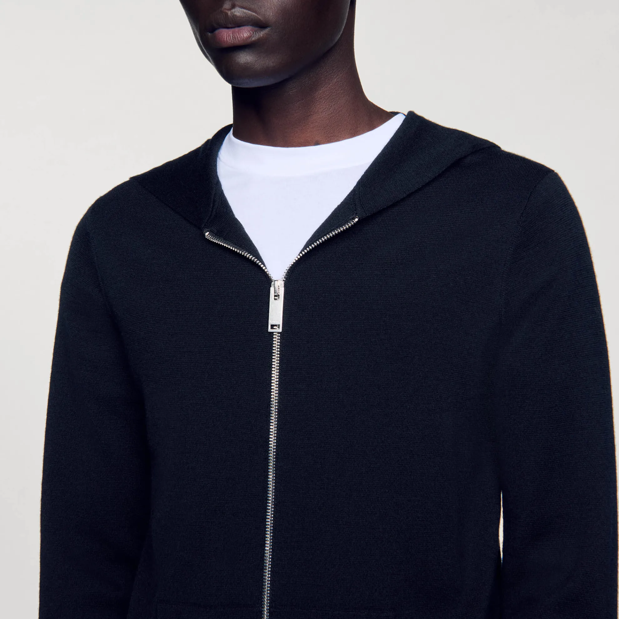 Zipped Cardigan With Hood