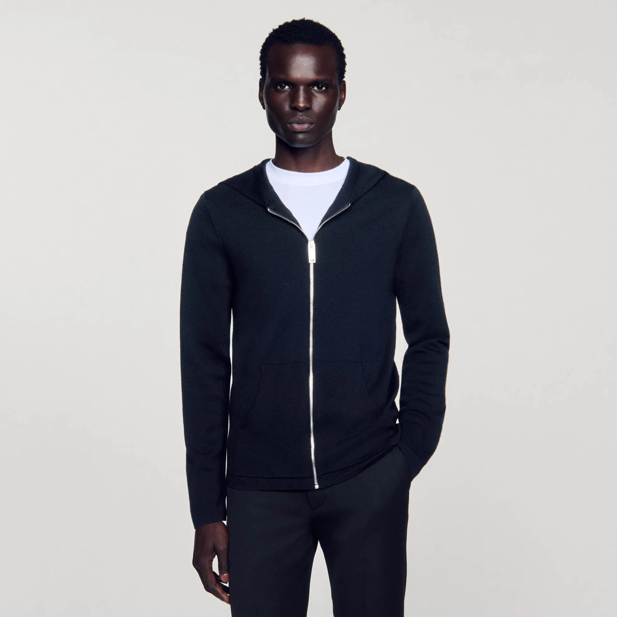 Zipped Cardigan With Hood