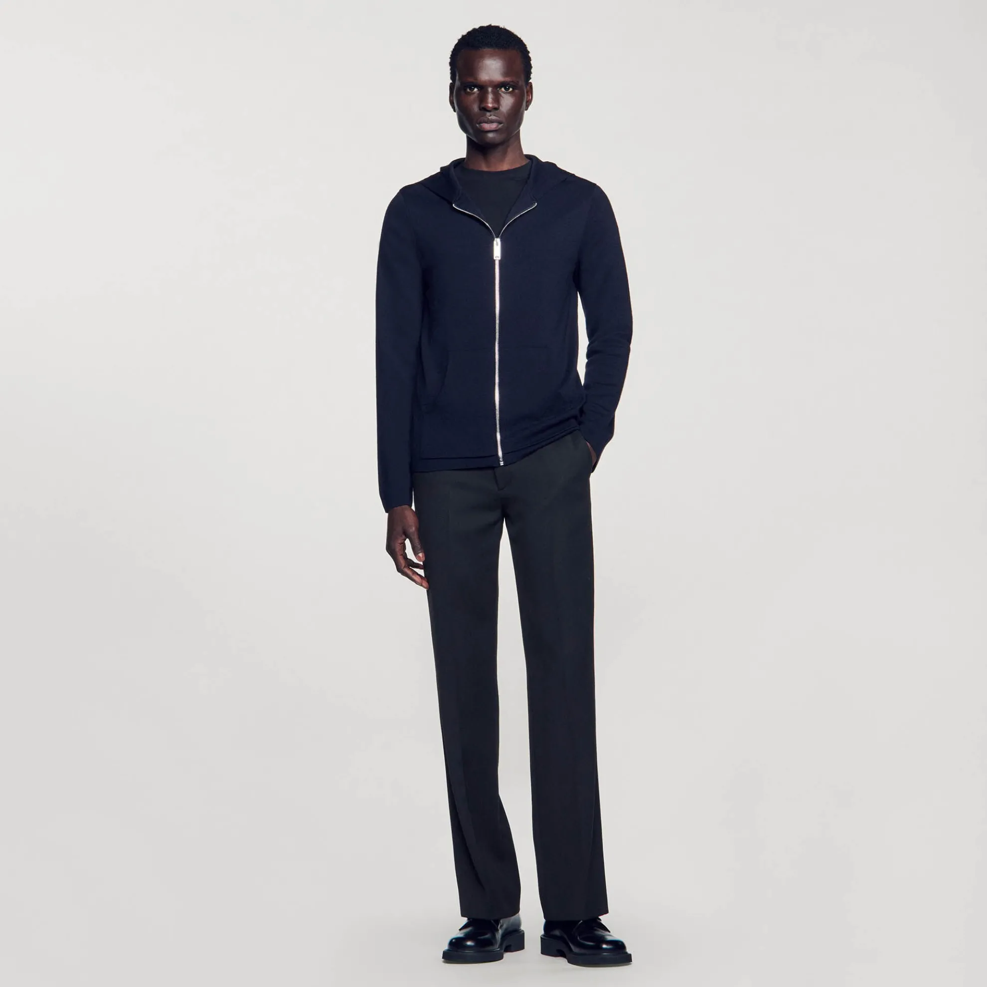 Zipped Cardigan With Hood