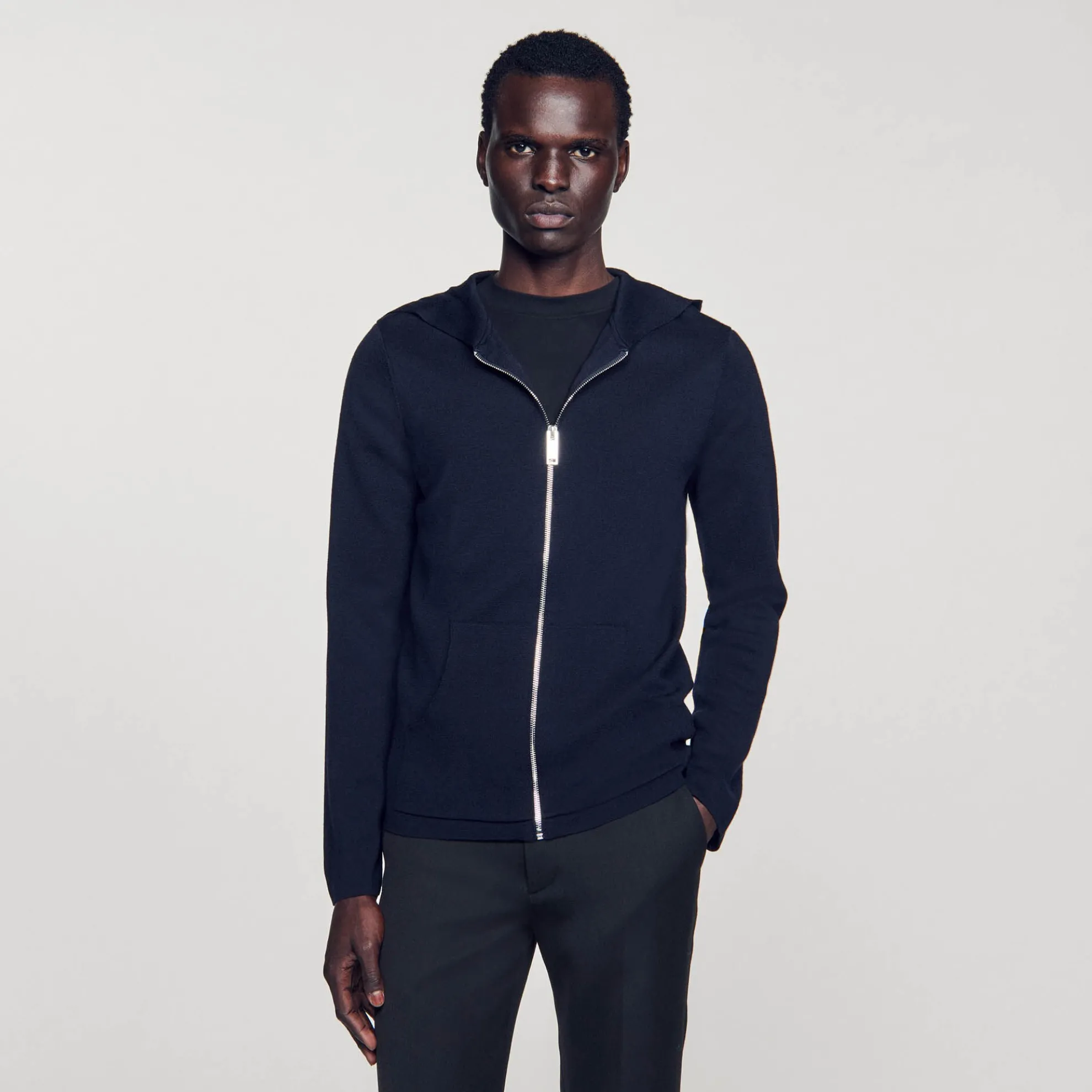 Zipped Cardigan With Hood